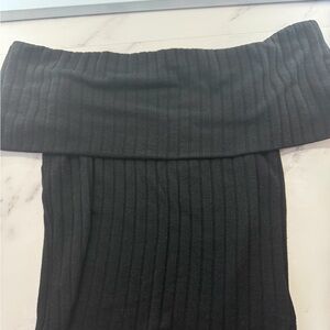 NWT Express Ribbed Black Off-Shoulder top